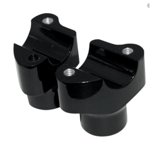 Drag Specialties 0602-0350 1-1/2" Tall Risers w/1-1/4" Thick Base Gloss Black for 1" Handlebar Universal Use (Easy-R)