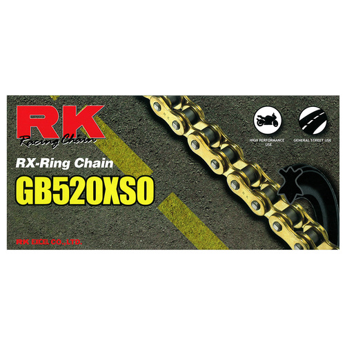 RK Takasago Chain 12-52X-120GD XSO Series RX-Ring Chain GB520XSO 120 Link Gold