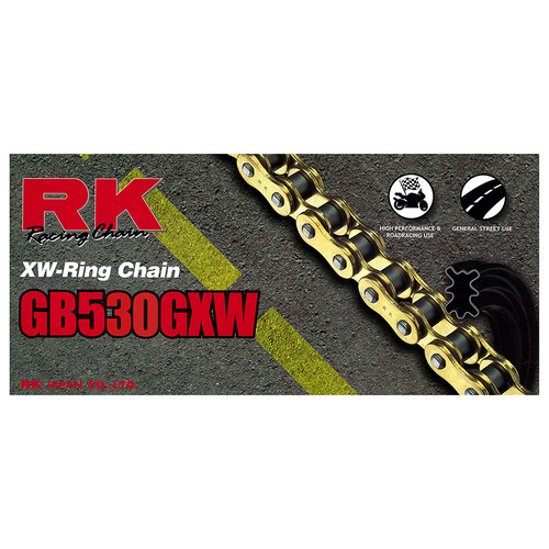 RK Takasago Chain 12-53W-120GD GXW Series XW-Ring Chain GB530GXW 120 Link Gold