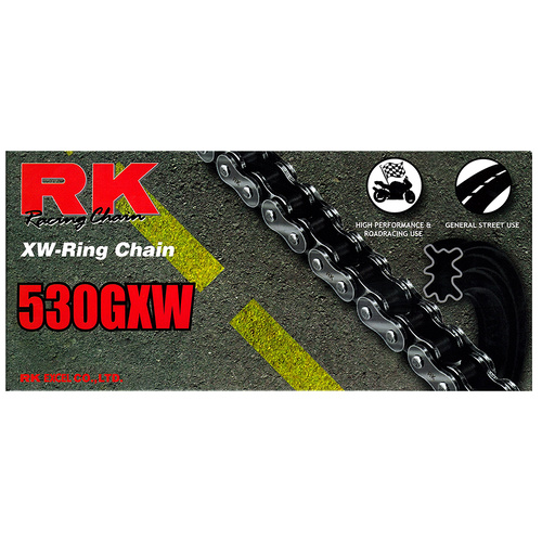 RK Takasago Chain 12-53W-124 GXW Series XW-Ring Chain 530GXW 124 Link