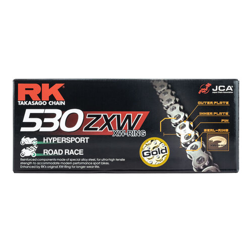 RK Takasago Chain 12-53Z-120GD ZXW Series XW-Ring Chain GB530ZXW 120 Link Gold