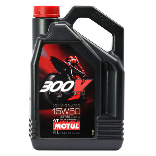 Motul 16-401-04 300V 4T Factory Line Road Racing 15W 50 4L