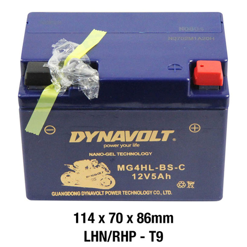 Dynavolt MG Series MG4HL-BS-C 12 Volt 4.5Ah/CA 140 Nano Gel Battery