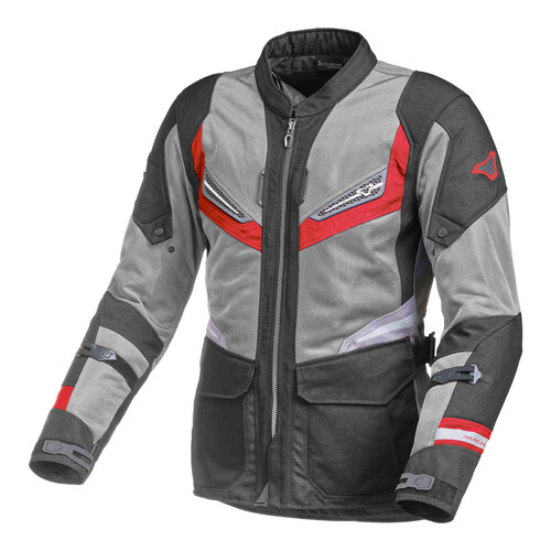 Macna Aerocon Black/Grey/Red Textile Hoodie Jacket [Size:SM]