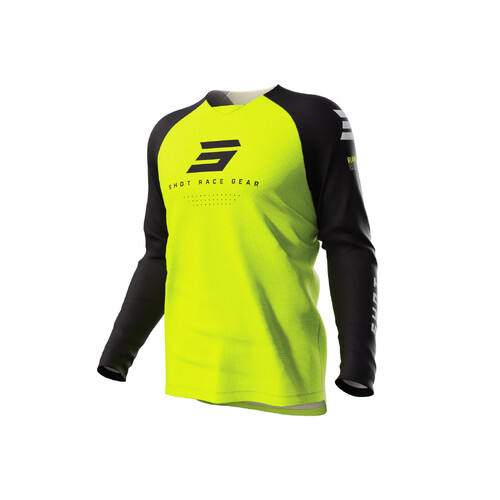 Shot Raw Escape Neon Yellow Kids Jersey [Size:LG]