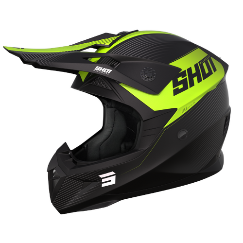 Shot Pulse Line Matte Neon Yellow Helmet [Size:LG]