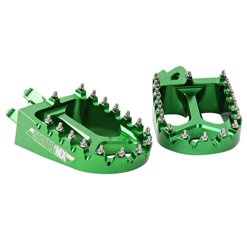 States MX 70-FP3-515V Alloy S2 Off Road Footpegs Green for Kawasaki KX250F 06-15/KX450F 07-15