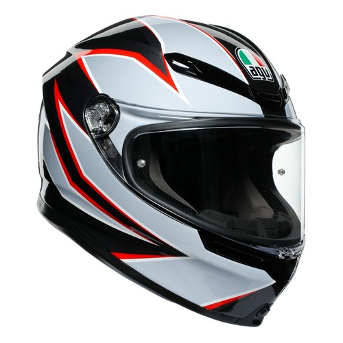 AGV K6 Flash Matte Black/Grey/Red Helmet [Size:SM]