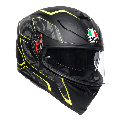 AGV K5 S Tornado Matte Black/Fluro Yellow Helmet [Size:SM]