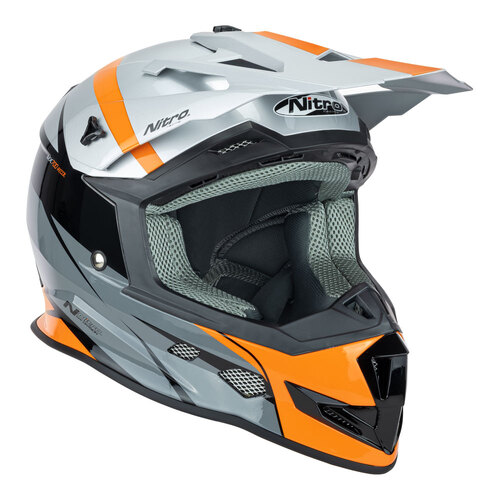 Nitro MX700 Recoil Grey/Black/Orange Helmet [Size:MD]