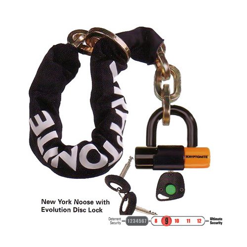 Kryptonite 999539 New York 1275 Chain 12mm x 75cm w/EV 4 Disc Lock