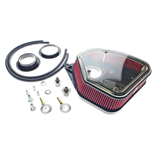 Alloy Art AA-1.8M8BP 1.8" Polycarbonate Boom Box Air Cleaner Kit Black for Milwaukee-Eight Touring 17-Up/Softail 18-Up