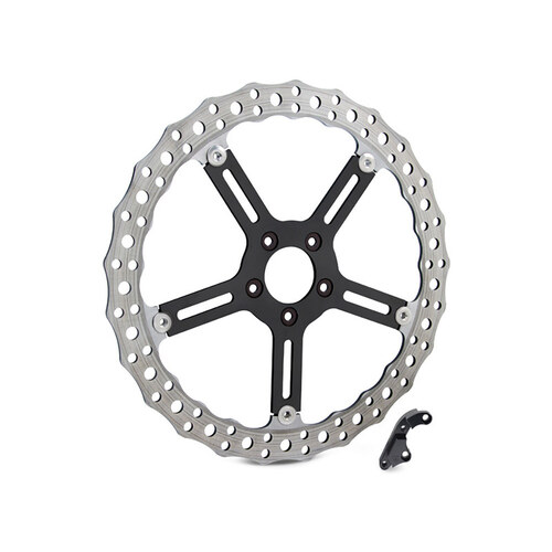 Arlen Ness AN-02-996 15" Left Front Jagged Big Brake Disc Rotor for Softail Street Bob/Breakout/Low Rider 18-Up/Standard 20-Up