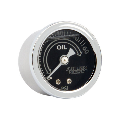 Arlen Ness AN-15-665 Replacement Oil Pressure Gauge 1-1/2" Gauge Deep Cut