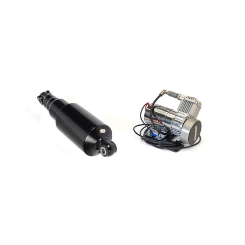 Arnott ARN-MC-3586 Rear Air Shock Absorbers Black w/Chrome Handlebar Switch for Softail 18-Up