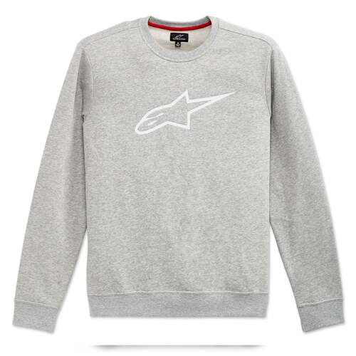 Alpinestars Ageless Grey Heather/White Crew Fleece Jumper [Size:SM]