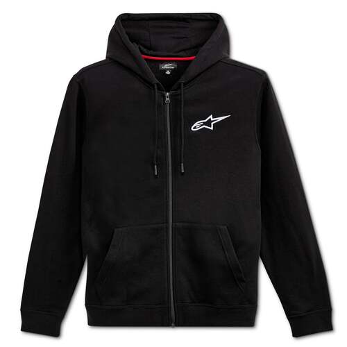 Alpinestars Ageless Chest Black/White Zip-Up Hoodie [Size:SM]