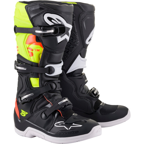 Alpinestars 2023 Tech 5 Black/Fluro Yellow/Fluro Red Boots [Size:6]