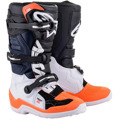 Alpinestars Tech 7S Black/White/Fluro Orange Youth Boots [Size:6]