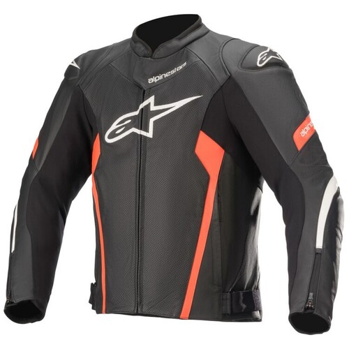 Alpinestars Faster V2 Air Black/Fluro Red Leather Jacket [Size:SM-MD]