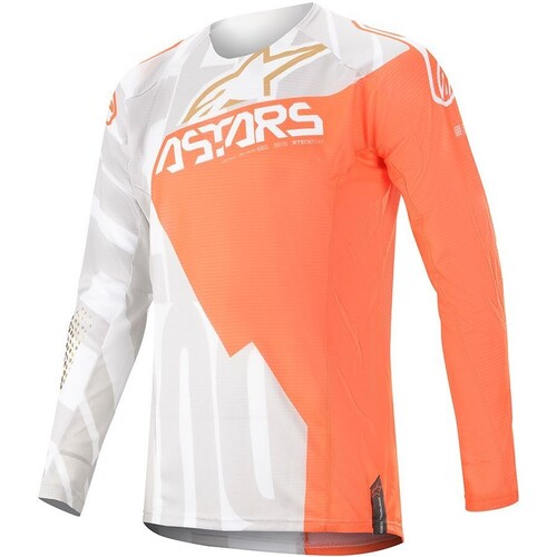 Alpinestars 2020 Techstar Factory Metal White/Fluro Orange/Gold Jersey [Size:XL]