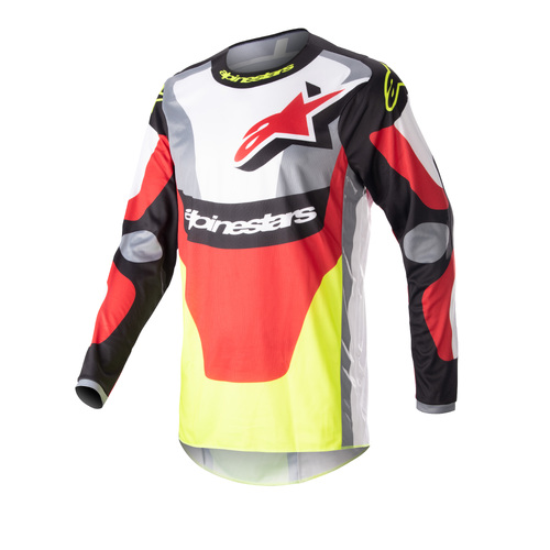 Alpinestars 2023 Fluid Agent Black/Mars Red/Fluro Yellow Jersey [Size:SM]