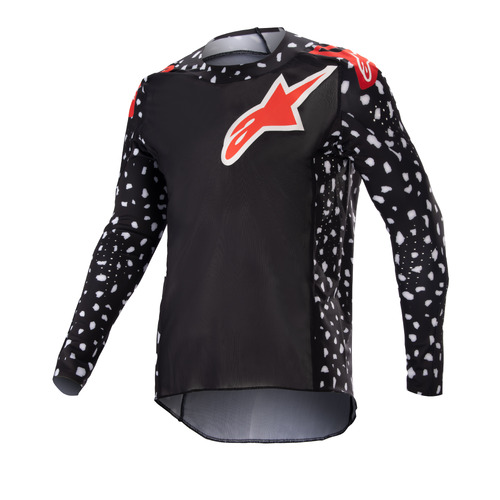 Alpinestars 2023 Racer North Black/Neon Red Youth Jersey [Size:MD]