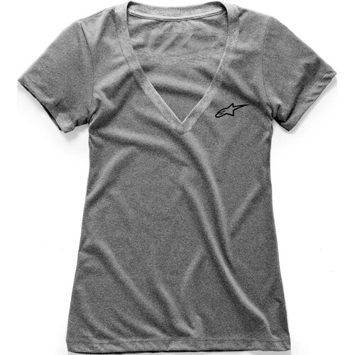 Alpinestars Ageless Heather Grey Womens V-Neck Tee [Size:XS]