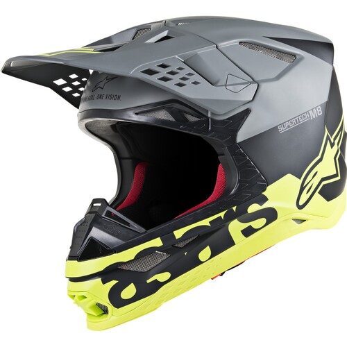 Alpinestars Supertech M8 Radium Matte Black/Fluro Yellow Helmet [Size:SM]