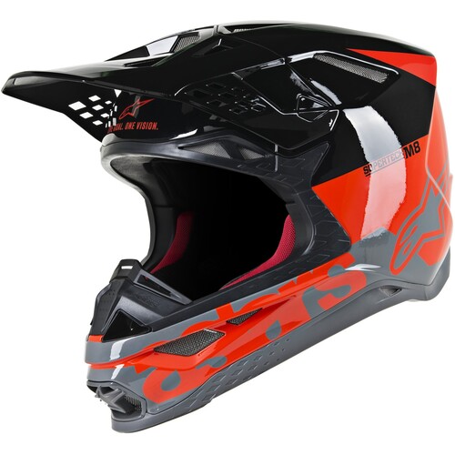 Alpinestars Supertech M8 Radium Fluro Red/Black/Grey Helmet [Size:XL]