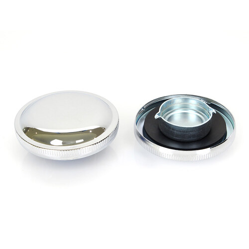 RSS BAI-03-0027-6 Plain Style Fuel Caps Chrome for Big Twin/Sportster 74-81