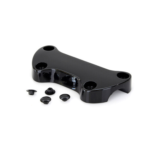 RSS BAI-03-0107-NUB Plain Handlebar Top Clamp Black for H-D Big Twin 74-Up/Sportster 74-21