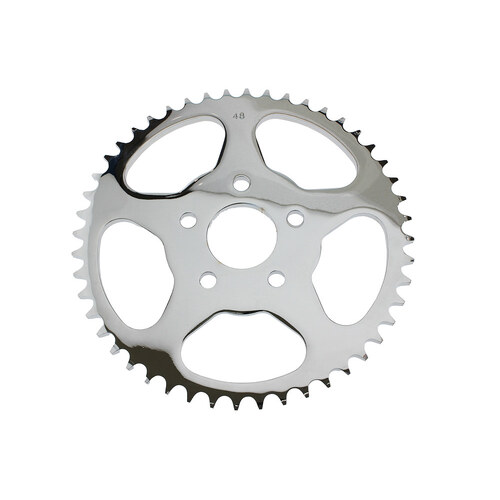 RSS BAI-26-0146-48 48 Teeth Flat Rear Chain Sprocket Chrome for Big Twin 73-99/Sportster 79-99