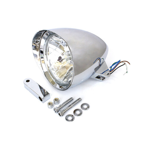 RSS BAI-L20-6131CVE 5-3/4" Billet Headlight w/Visor & Extended Mount Chrome