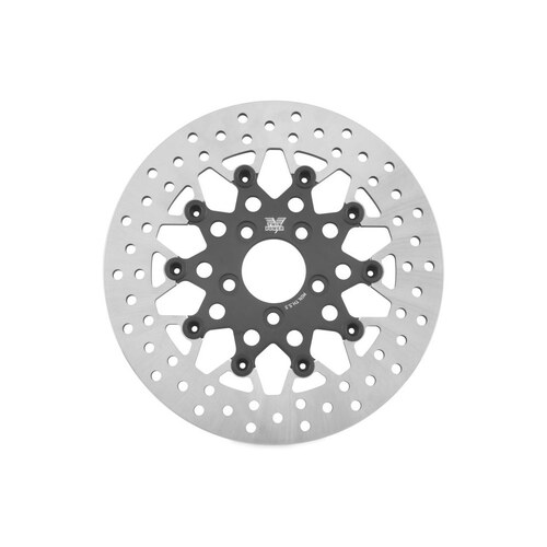 Tucker V-Twin BC-66-6826 11.8" Rear Mesh Design Floating Disc Rotor Black for Touring 08-Up