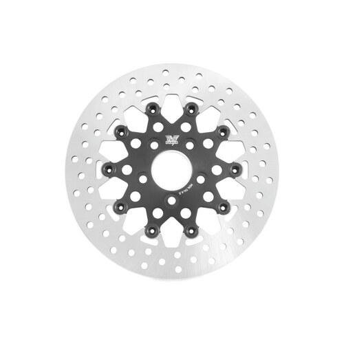 Tucker V-Twin BC-66-6838 11.5" Rear Mesh Design Floating Disc Rotor Black for Big Twin 84-Up/Sportster 84-10