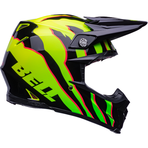 Bell Moto-9S Flex Claw Gloss Black/Green Helmet [Size:MD]