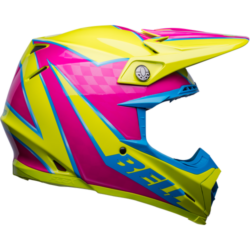 Bell Moto-9S Flex Sprite Gloss Yellow/Magenta Helmet [Size:SM]