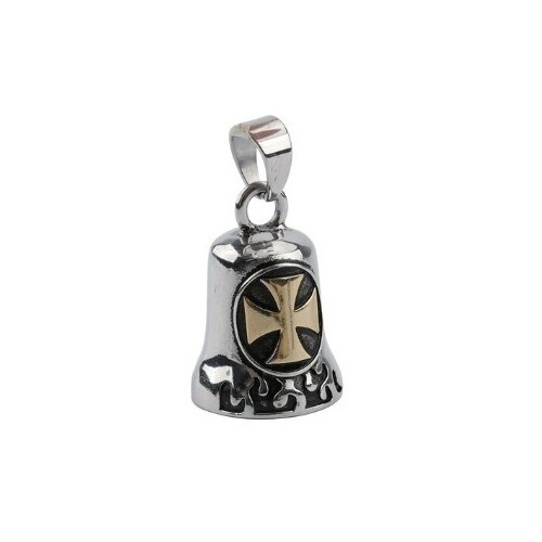 Twin Power Guardian Bell Chrome/Black w/Gold Maltese Cross