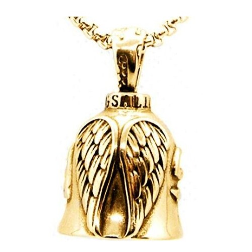 Twin Power Guardian Bell Gold w/Gold Angel Wings