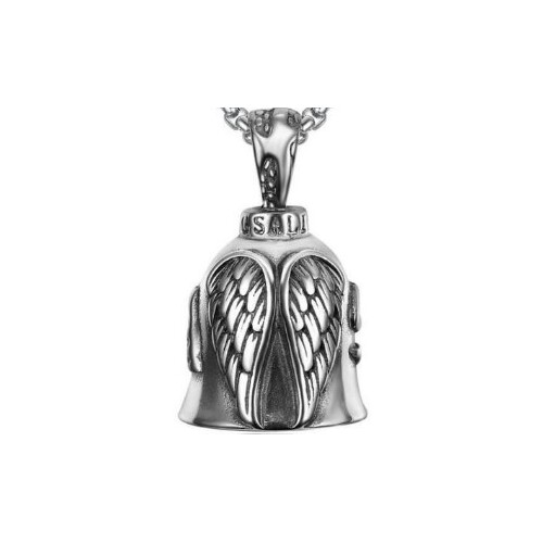 Twin Power Guardian Bell Silver w/Silver Angel Wings