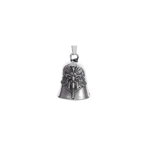 Twin Power Guardian Bell Silver w/Silver Biker Angel