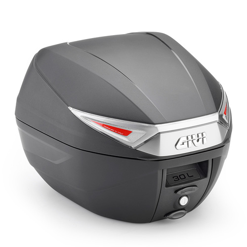 Givi C30NT C30 Tech 30L Monolock Black Top Case w/Smoked Reflectors & Universal Mounting Plate