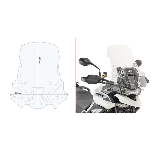 Givi D6415ST Clear Windshield 59 x 52cm for Triumph Tiger 900 20-23