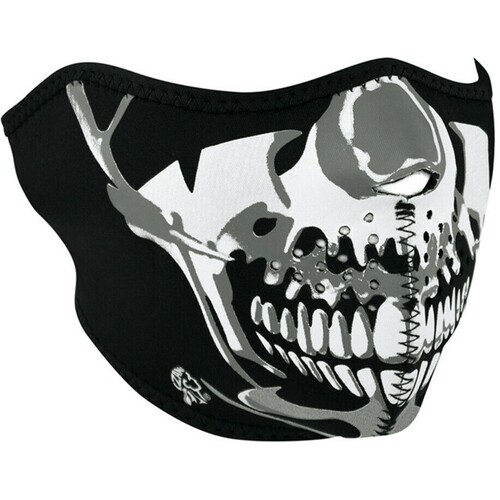 ZanHeadgear Half Face Chrome Skull Neoprene Mask