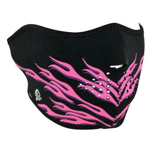 ZanHeadgear Half Face Pink Flames Neoprene Mask