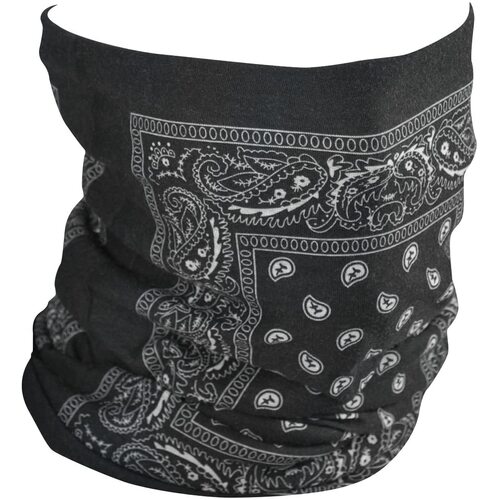 ZanHeadgear Motley Black Paisley Tube Fleece