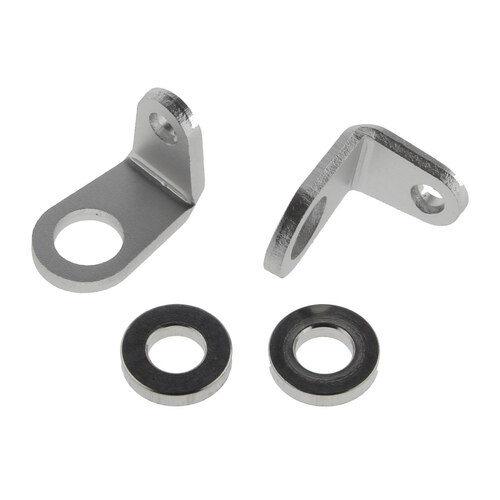 Custom Dynamics CD-CDMICROL Micro Bullet Front Turn Signal Mounting Brackets L Bend Silver