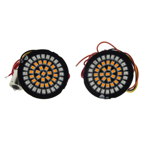 Custom Dynamics CD-GEN4AR21156 Genesis 4 LED Front Turn Signal Inserts w/Amber Turn/Red Run/Brake for most H-D 02-Up Models