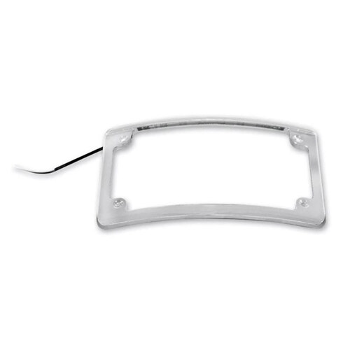 Custom Dynamics CD-LPFRADCLP Curved Low Profile Number Plate Frame w/LED Illumination Chrome